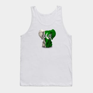 Baby Elephant with Glasses and Pakistani Flag Tank Top